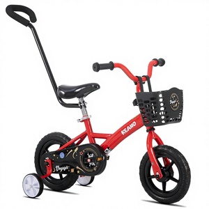Vélo enfant <span class=keywords><strong>pas</strong></span> <span class=keywords><strong>cher</strong></span> 12 pouces à une vitesse pour garçons et filles de 2 à 4 ans avec roues d'apprentissage, panier amovible et poignée parentale - Product Image 1