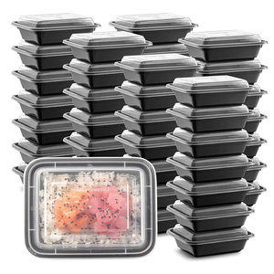 Disposable Eco-Friendly Plastic 1-Compartment Rectangle Meal Prep Containers Customizable Color Logo 1L Capacity Takeaway <strong>Food</strong> - Product Image 1
