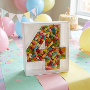 4inch Small Tiny Cute Birthday Gift Food Grade Sweet Jelly Bean Plastic Gift Box With Transparent Cover - Product Image 5
