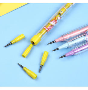 Crayon à mine remplaçable tête décorative en silicone <span class=keywords><strong>licorne</strong></span> stéréoscopique de dessin animé créatif - Product Image 4