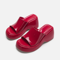 Sandales compensées à bout ouvert en cuir PU pour femmes, semelle épaisse, 11 couleurs, vente en gros XINZI RAIN, pour l'été