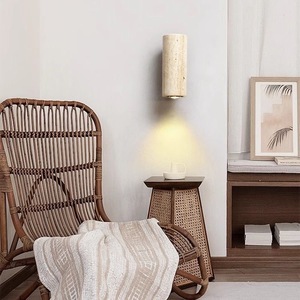Lampada da <span class=keywords><strong>Parete</strong></span> in Travertino con <span class=keywords><strong>LED</strong></span> per Arredamento Casa, Soggiorno, Comodino, Scale, Corridoio, Hotel, Decorazione Wabi Sabi - Product Image 4