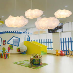 柔软棉壳吊灯白色浮动悬挂椭圆形灯罩云光造型婴儿卧室装饰 - Product Image 5