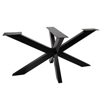 Pied de table noir mat pour salle à manger, banc de bureau, vente en gros de meubles, pieds de table araignées en métal en acier moulé industriel pour café