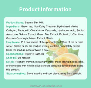 wins town Green tea Non-Dairy Creamer hami melon <b>powder</b> <b>collagen</b> beauty slim <b>powder</b> tea slim milk - Product Image 4