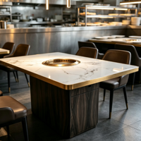 Table de barbecue commerciale Jilu Trade rétro sans fumée et auto-purifiante avec échappement inférieur pour magasin de barbecue moderne