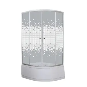 Prefabrik banyo modüler oda alüminyum banyo kavisli köşe duş kabini ve tepsi