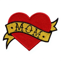 Patchs 3D brodés en chenille pour veste et chemise, bouffée de cœur pour maman