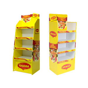 Özel süpermarket katlanabilir noel karton promosyon vitrini standı raflar oluklu geri dönüşüm zemin ekran standı - Product Image 4