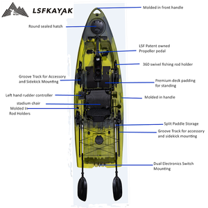 LSF Factory Propeller Fuß pedal Motor Wassersport Kunststoff Lake River Boot Angeln Kajak Mit Trolley Schwimmweste Zubehör - Product Image 2