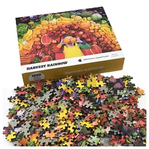 Toptan yetişkinler özel yapboz Puzzle oyunu üreticisi 500 1000 adet özel yapboz bulmaca