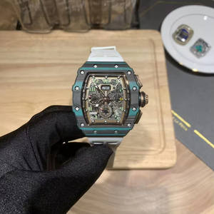 Unique <b>Watch</b> Design Turquoise RM11-03 TPT Carbon Fiber Mechanical <b>Watch</b>, High-Quality Chronograph, Men's <b>Watch</b> - Product Image 4