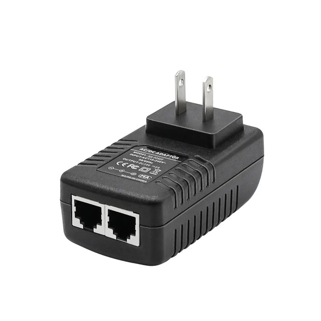 Good Price Wall Plug Type Adapter 10/100Mbps POE Injector 48V 0.5A 1A 24W RJ45 Output Non-Standard for Camera Power CCTV System