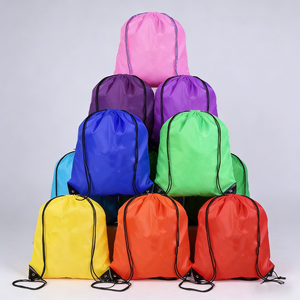 Promotional Custom Logo Foldable Reusable Eco-Friendly Waterproof Drawstring Backpack for Gym Travel Yoga Outdoor Soccer Sports