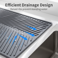Tapis de drainage moderne en silicone 33,5x43cm, antidérapant, résistant à la chaleur, compatible lave-vaisselle, qualité alimentaire, sans BPA, rectangulaire