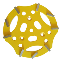 Disque de meulage de sol diamanté de 300 mm (12 pouces) à 9 segments, hauteur de 10 mm, trou central de 19 mm, grain grossier 60/80, pour métaux non ferreux