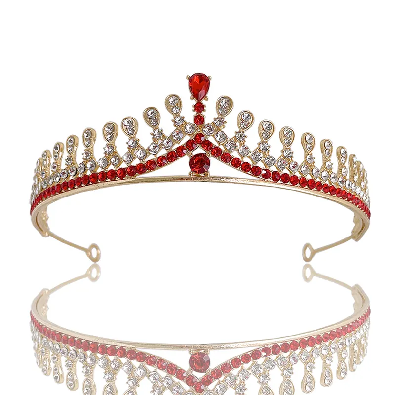 Sfilata di diademi colorati Para Noivas Couronne da sposa da 16cm diadema da sposa per diademi da donna in lega