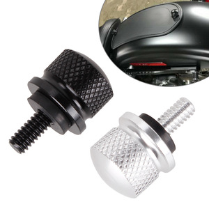 Vis de siège à dégagement rapide pour moto, M6, noir et argent, pour sièges Harley, garde-boue, écrous de fixation arrière - Product Image 1