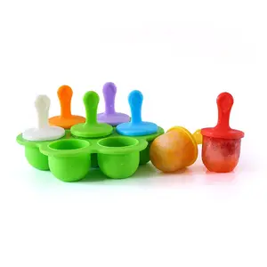 1pc 7 Holes DIY Ice Cream Pops Silicone Mold Ice Cream Ball Maker Popsicles Molds Baby Fruit Shake Home Kitchen Accessories Tool