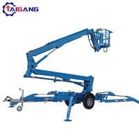 Nacelle élévatrice sur remorque TaiGang TGZB, double mode d'alimentation, hauteur de travail 24m, capacité 230kg, système de roues motrices pour réparations domestiques