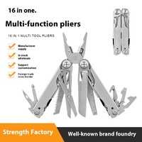 Couteau de Poche Multifonctionnel 17-en-1 en Acier Portable pour Survie Extérieure et Camping, Pinces Coupantes, Décapsuleur, Bricolage, OEM Industriel