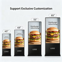 Affichage publicitaire commercial intérieur VETO 4K UHD 43 55 pouces ultra fin, support mural et sur pied