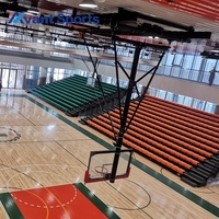 Avant FIBA plafond suspendu palan électrique panier de basket-ball gymnase réglage de la hauteur avant-pliant buts de basket-ball motorisés