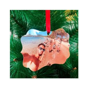 2025 Populaire Verkoop Antieke Glans Witte Aluminium Sublimatie Kerstboom Ornamenten Sjabloon Blanks 3.5 Inch Cirkel Tags Voor - Product Image 4