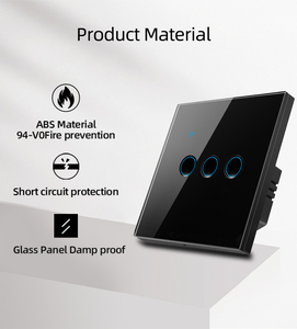 Para Tuya Smart 1/2/3/4 Gang interruptor de botón cóncavo WIFI + BLE red luz de pared táctil Panel de vidrio templado Control remoto inteligente - Product Image 3