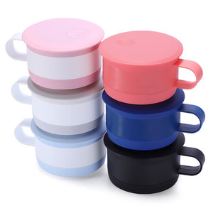 Taza de café plegable de 480 ml con pajita y asa, de silicona de grado alimenticio, para viaje. - Product Image 4