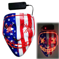 LED USA Flag El Wire Mask Light up Mask Fashion for Indpendent Day july 4th Masks Festival Party