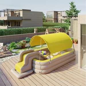Parc aquatique de jardin, <span class=keywords><strong>piscine</strong></span> gonflable avec <span class=keywords><strong>toboggan</strong></span> aquatique, couverture personnalisée, taille sur mesure, utilisation en extérieur et en intérieur pour enfants, garantie de 2 ans - Product Image 2