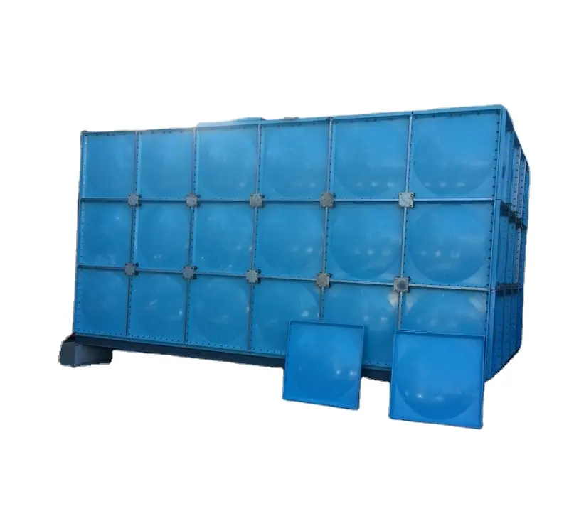 Panel de fibra de vidrio GRP FRP, tanque de almacenamiento de agua con pernos, Rectangular, para lluvia y agua