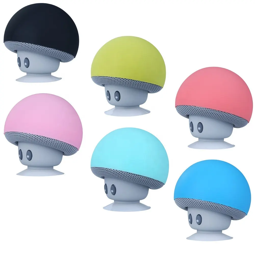 Cute Portable Shower Mushrooms Sucker Waterproof Wireless Bluetooths Speaker Mobile Phone Car Mini Speaker