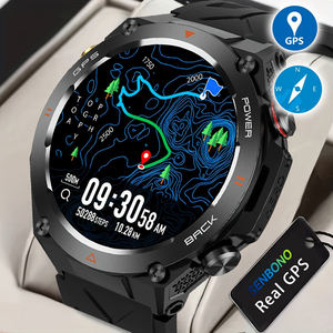 Reloj Inteligente SENBONO con GPS para Hombre, Pantalla HD de 1.45'', GPS Integrado, Altímetro, Barómetro, Brújula, Voz AI, Compatible con Android y iPhone - Product Image 1