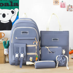 Bộ 5 chiếc ba lô hợp thời trang đơn giản Ba lô dễ phối thường ngày túi đi học sức chứa lớn cho học sinh Ba lô 2025 - Product Image 6