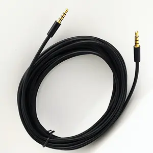 PRO 4 Pole 3.5mm Jack Male Audio Cable TPE RUBBER Lead GOLD 2m