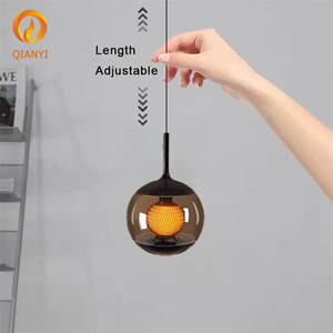 Suspension LED en verre moderne et minimaliste, protection oculaire, intensité variable, lampe de chevet pour chambre à coucher, culot E27 - Product Image 5