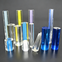 Barre en acrylique coulé fluorescent demi-bulles pour éclairage LED, barre PMMA colorée unie et tiges en plastique d'ingénierie générale