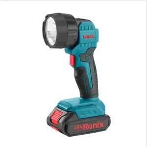 Ronix 8630C Top Quality High Power Rechargeable Electric Flashlight 20v Cordless LED Torch Light