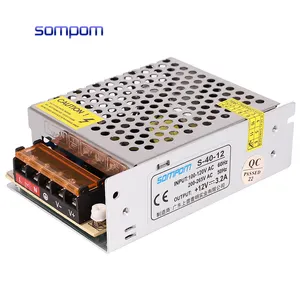 High Quality Smps AC 110/220V to DC 12V 3.2A Switching Power Supply from SOMPOM for CCTV and LED Light Strips