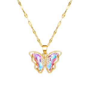 Colliers papillon en or 18 carats pour femmes, emballés dans une boîte pour les cadeaux de la fête des mères et de la Saint-Valentin pour maman, femme - Product Image 2