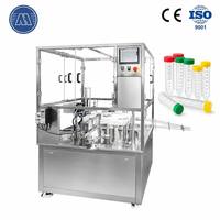 Machine automatique de remplissage et de bouchage de tubes centrifuges, cryovials et réactifs de diagnostic à l'échelle de laboratoire