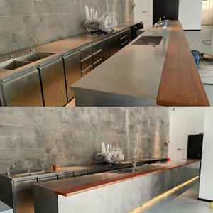 <b>Mirror</b> Stainless Steel Bar Counter Vintage Luxury Bar <b>Table</b> with Logo and Signage for Pub Cocktail Bar - Product Image 5