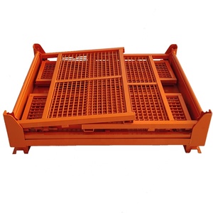 Boîtes pour le stockage Boîte à palettes en acier Palette d'entrepôt lourde de meilleure qualité Cage de stockage pliable Palette de conteneur en treillis métallique - Product Image 2