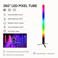 Lampu LED Tabung 360 Pixel Portabel Nirkabel IP65 Baterai 19200mAh DMX512/WiFi/ArtNet RGB Warna Penuh untuk DJ Klub Acara Pernikahan