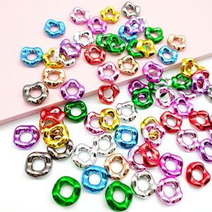 ลูกปัดอะคริลิคทรงหกเหลี่ยมกลมลายดอกไม้ ขนาด 16 มม. แบบมีกลิตเตอร์ สีมาการอง สำหรับงาน DIY ทำเครื่องประดับปากกา - Product Image 6