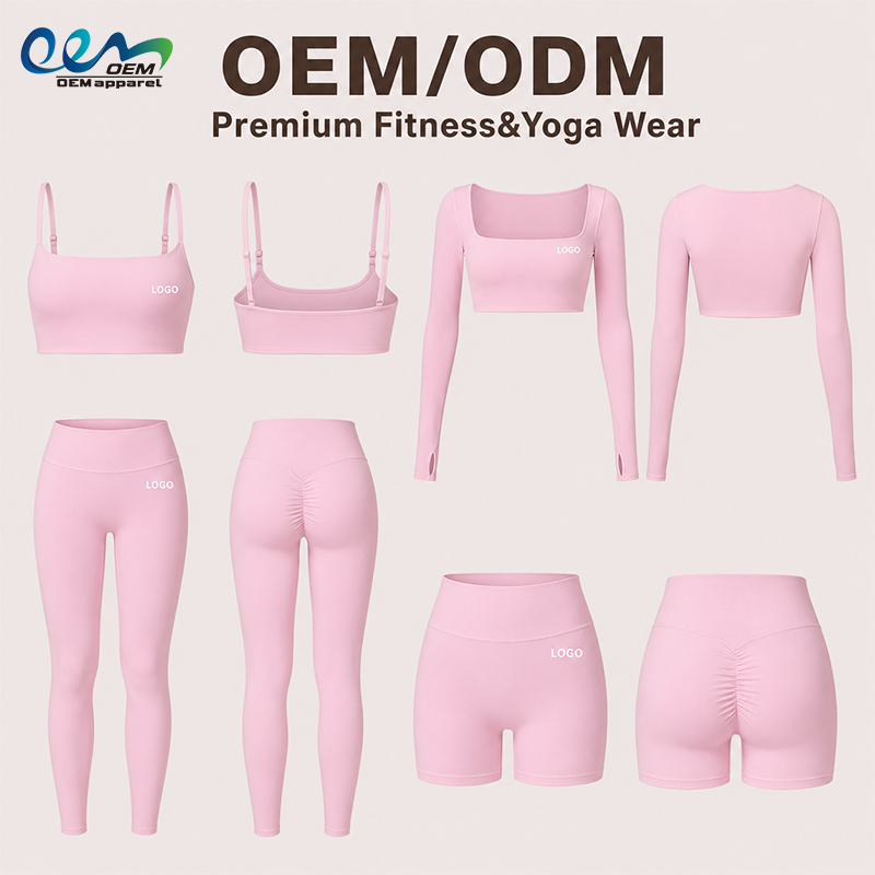 OEM ODM Yoga Wear Manufacturer Custom logo Sports Wear Tight-fitting Yoga Running Activewear Factory Fitness Suit Two-piece Set
