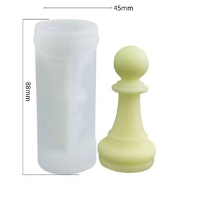 Moules en silicone pour bougies, figurines d'échecs de la série Chessman, décorations DIY faites maison - Product Image 1