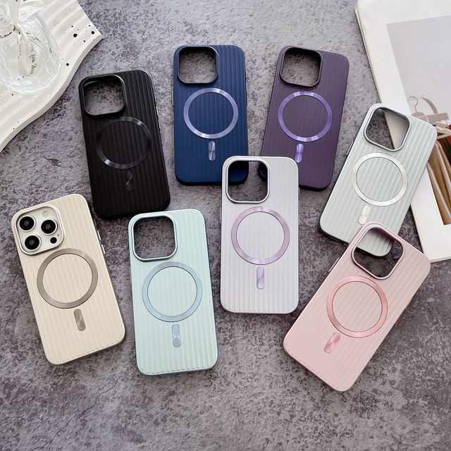 Hengxin Luxury Metal Magnetic Mobile Phone Case for 16/15/14/13 Pro Max with Shockproof Design Business Style Phone Grip
